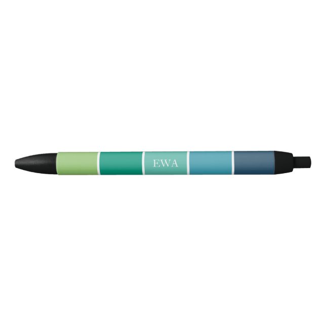 Stylish Cool Colour Blocks Personalized Black Ink Pen (Front)