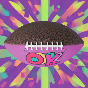 Stylish Cool Colourful "OK" Bold Purple Sports Football