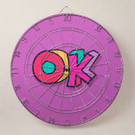 Stylish Cool Colourful "OK" Bold Purple Sports Fun Dartboard<br><div class="desc">Enhance your game room with our Stylish Cool 'OK' Bold Purple Sports Dart Board. Featuring bold purple colours and a trendy 'OK' design,  this dart board adds style and flair to your gaming setup.</div>