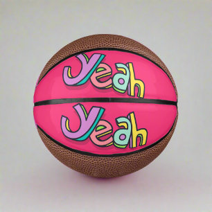 Stylish Cool Colourful  "Yeah" Bold Pink Sports  Mini Basketball