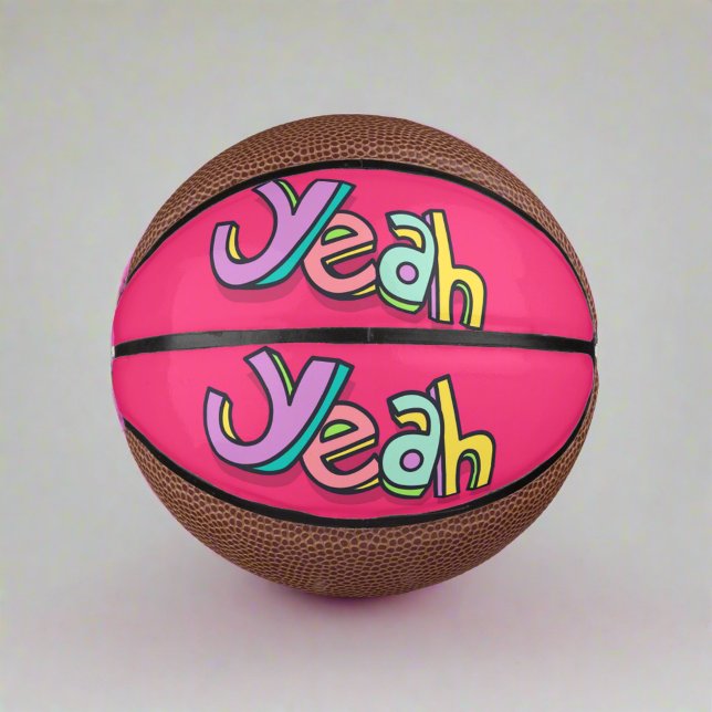 Stylish Cool Colourful  "Yeah" Bold Pink Sports  Mini Basketball (Creator Uploaded)