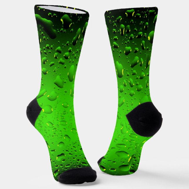 Stylish Cool green water drops Socks (Angled)
