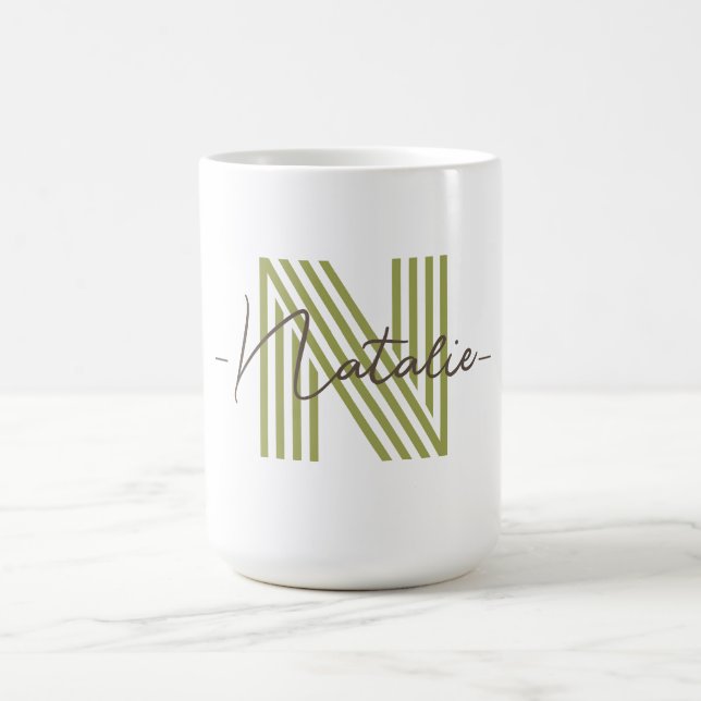 Stylish cool letter design Personalized gift cute Coffee Mug (Center)