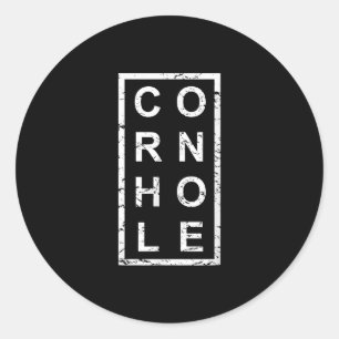 Stylish Cornhole Classic Round Sticker