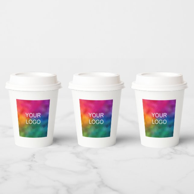 Stylish Corporate Event Simple Clean Promotional Paper Cups (Multi)