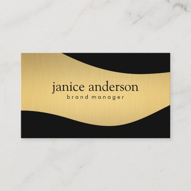 Stylish Corporate / Gold Black Business Card (Front)