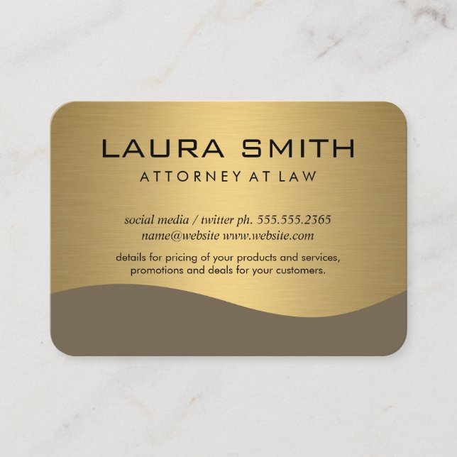 Stylish Corporate / Gold Metallic Business Card (Front)