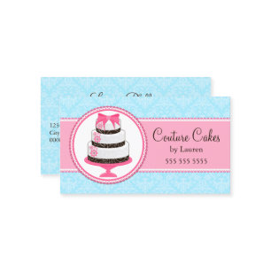 Stylish Couture Cake Bakery Business Card