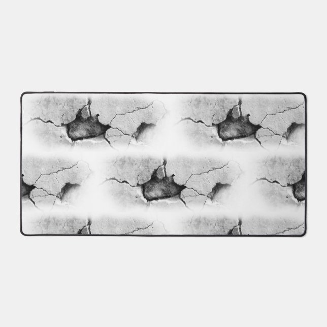 Stylish Cracked Look Artistic Photo Design Funny Desk Mat (Front)
