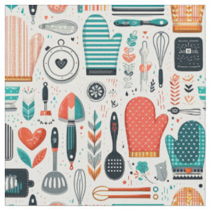 Stylish Crafting Fabric - Modern Culinary Design
