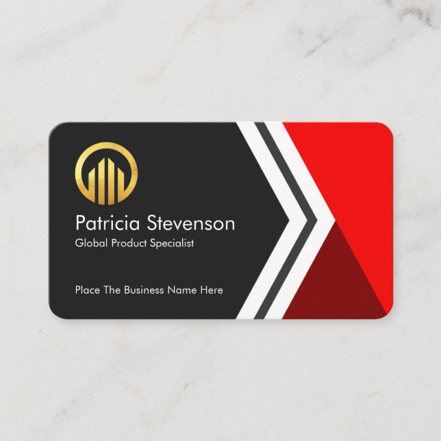 Stylish Creative Arrows Business Owner Business Card (Front)