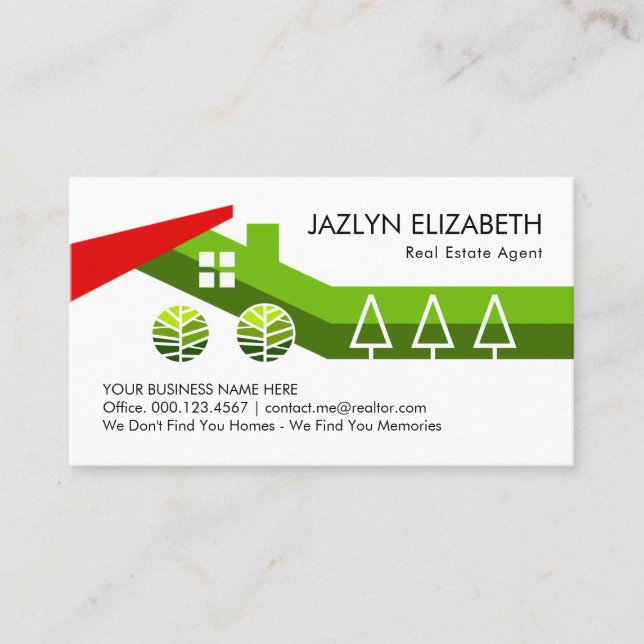 Stylish Creative Building Home Landscape Business Card (Front)