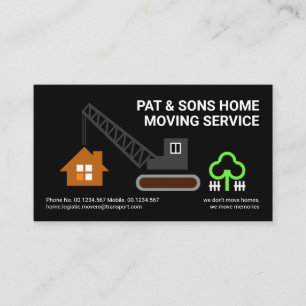 Stylish Creative Crane Moving Home Transport Business Card