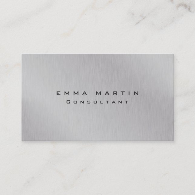 Stylish Creative Original Clean Silver Grey Unique Business Card (Front)