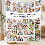 Stylish Custom 36 Photo Collage Modern Family Fleece Blanket<br><div class="desc">Cozy Memories Photo Collage Blanket Wrap yourself in warmth and cherished memories with our Cozy Memories Photo Collage Blanket. This beautifully crafted blanket is designed to showcase 36 of your favourite photos, making it the perfect personalized keepsake for any occasion. Key Features Modern and Simple Design: Our blanket features a...</div>