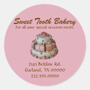 Stylish Custom Cake Bakery Box Stickers