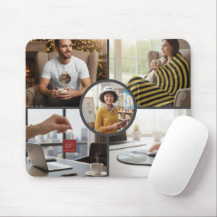 Stylish Custom Five Photo Personalized Mouse Pad