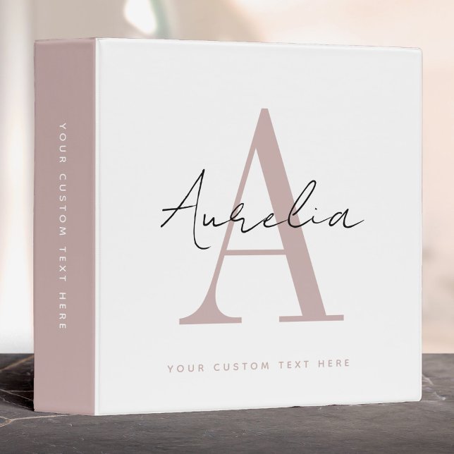 Stylish Custom Monogram Name Script Calligraphy Binder (Creator Uploaded)