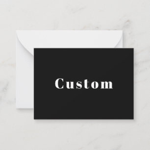 Stylish Custom Name or other Text   Black & White Card