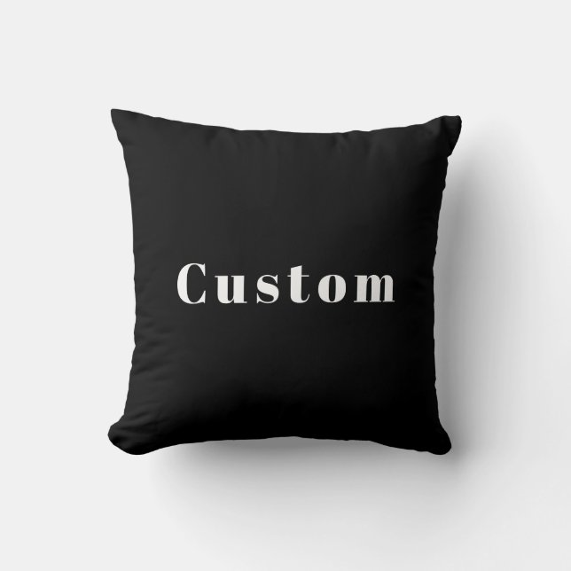 Stylish Custom Name or other Text | Black & White Throw Pillow (Front)