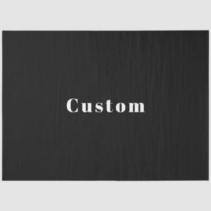 Stylish Custom Name or other Text   Black & White Tissue Paper
