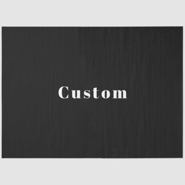 Stylish Custom Name or other Text | Black & White Tissue Paper (Front)