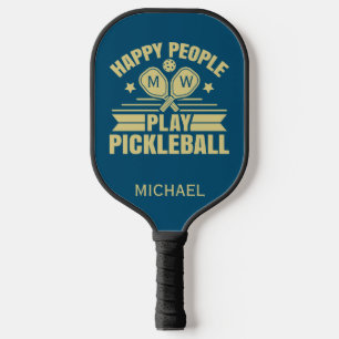 Stylish Custom Teal Personalized Name Initials Pickleball Paddle