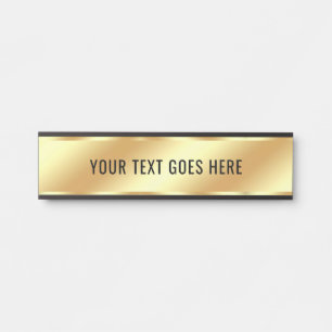 Stylish Custom Text Template Room Name Faux Gold Door Sign