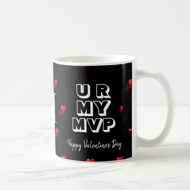 Stylish Custom Valentine U R MY MVP Monogram Coffee Mug (Right)