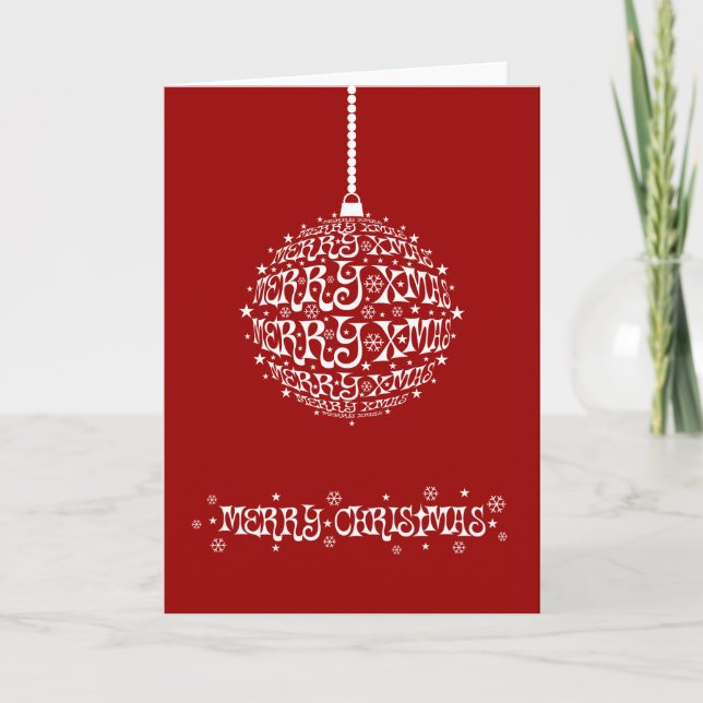 Stylish Customizable Merry Christmas Holiday Card (Front)