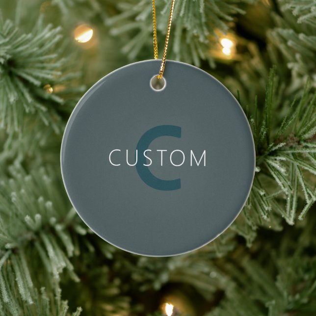 Stylish Customizable Monogram Template Ceramic Ornament (Tree)