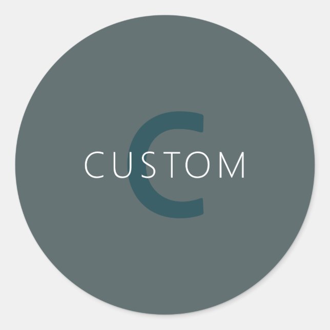 Stylish Customizable Monogram Template Classic Round Sticker (Front)