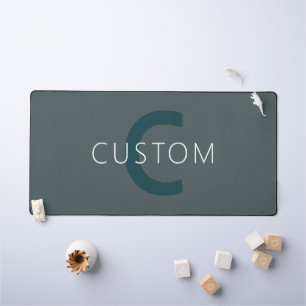 Stylish Customizable Monogram Template Desk Mat