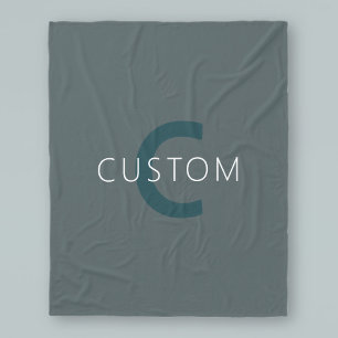 Stylish Customizable Monogram Template Fleece Blanket