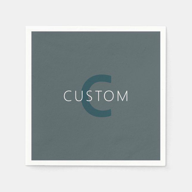 Stylish Customizable Monogram Template Napkin (Front)