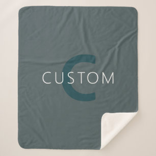 Stylish Customizable Monogram Template Sherpa Blanket