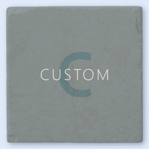 Stylish Customizable Monogram Template Stone Coaster