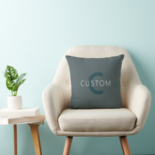Stylish Customizable Monogram Template Throw Pillow