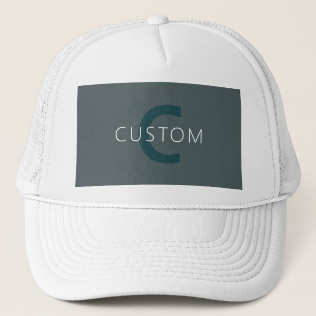 Stylish Customizable Monogram Template Trucker Hat (Front)