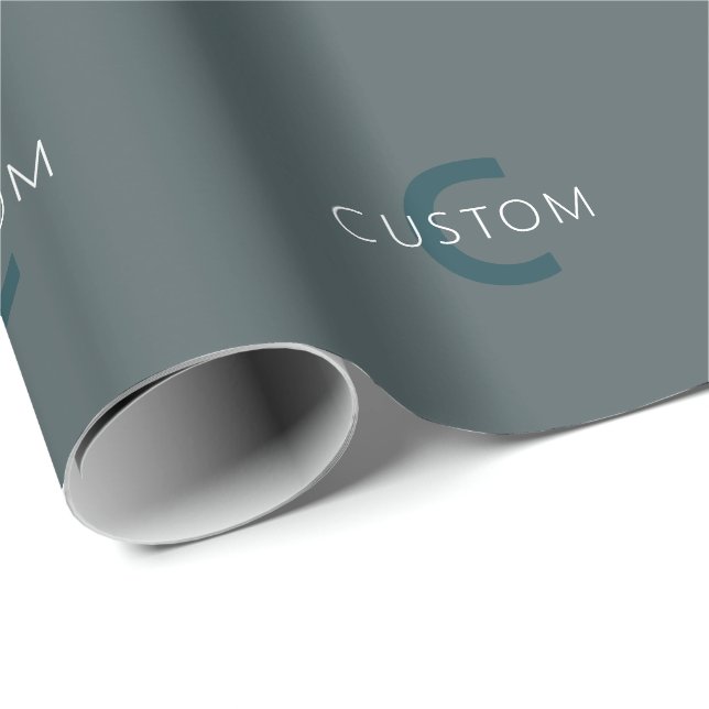 Stylish Customizable Monogram Template Wrapping Paper (Roll Corner)