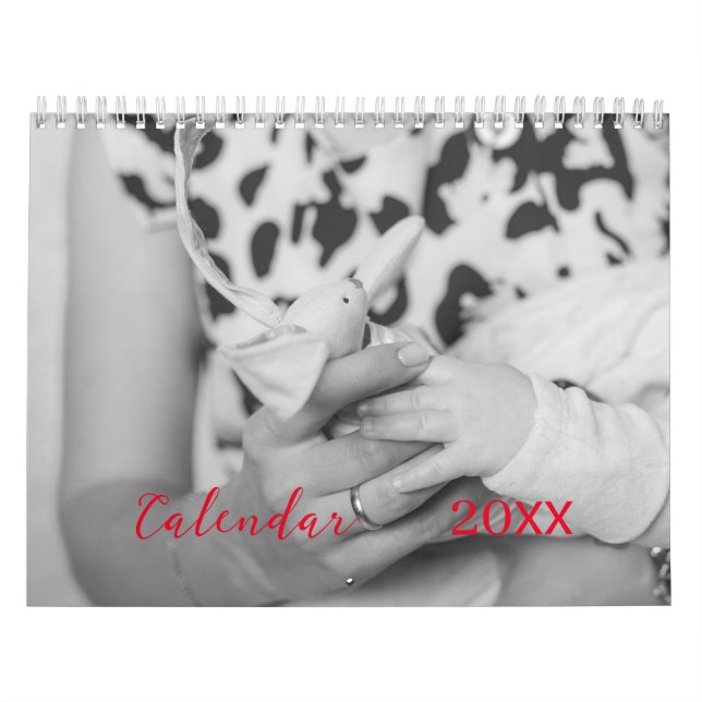 Stylish customizable retro photo calendar. calendar (Cover)