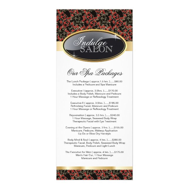 Stylish Customizable Salon Rack Card (Front)