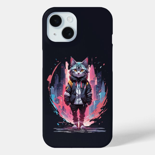 Stylish Cute Cat Design Case-Mate iPhone Case (Back)