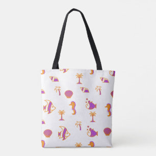 Stylish Cute Colorful Sea Life Underwater Pattern  Tote Bag