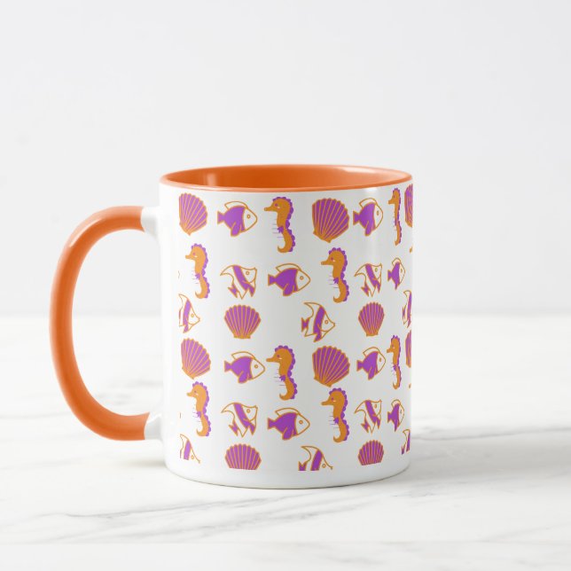 Stylish Cute Colourful Sea Life Underwater Pattern Mug (Left)
