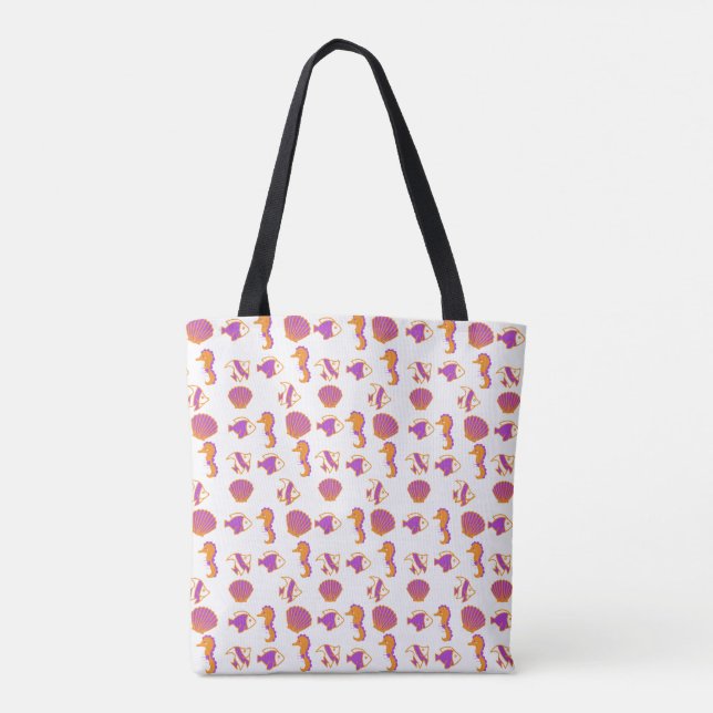 Stylish Cute Colourful Sea Life Underwater Pattern Tote Bag (Back)