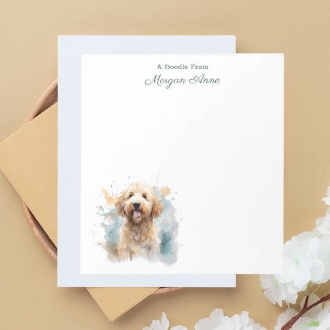 Stylish Cute Goldendoodle Dog Modern Trendy Notepad (Creator Uploaded)