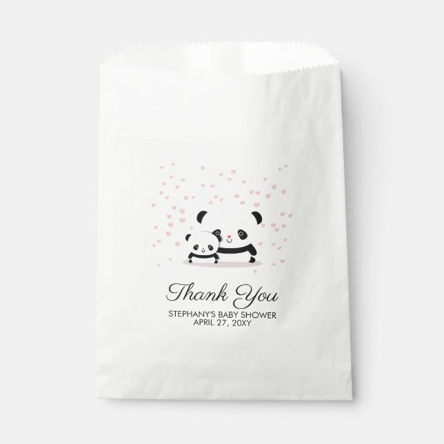 Stylish Cute Panda Baby Shower Thank You Bag (Front)