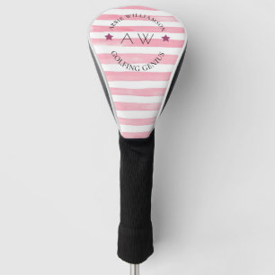 Stylish cute personalized monogram pink golf head cover