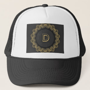Stylish D Initial Letter Monogram Printed Image  Trucker Hat
